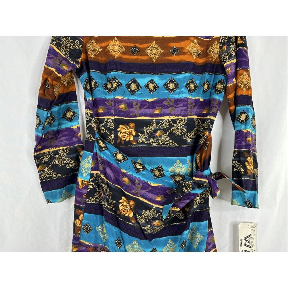 Vintage Wyllis New York & Co Maxi Dress Size 12 BOHO Side Slit DEADSTOCK New - Picture 5 of 16